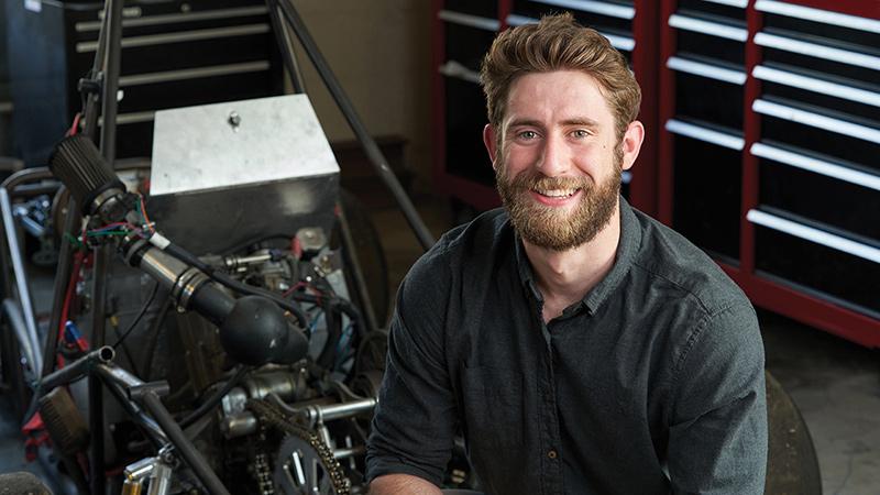 Justin Fritch with Baja buggy